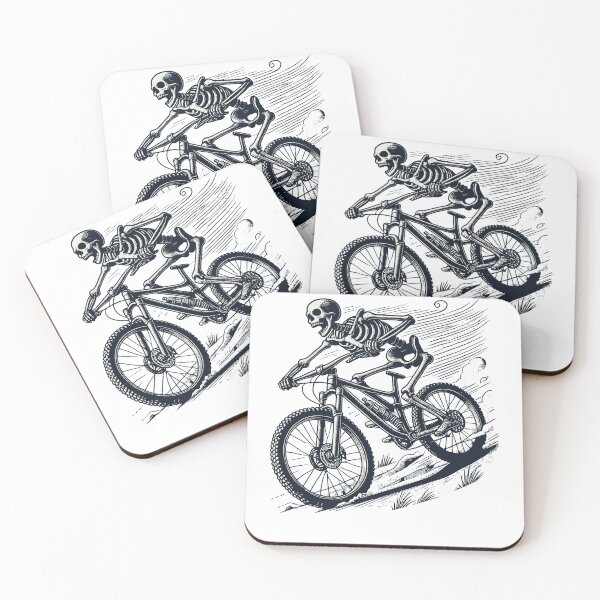 Item preview, Mountain Bike Bicycle Skeleton Adventure Retro designed and sold by LuminOrb.