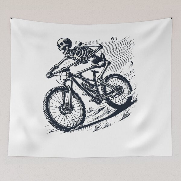 Item preview, Mountain Bike Bicycle Skeleton Adventure Retro designed and sold by LuminOrb.