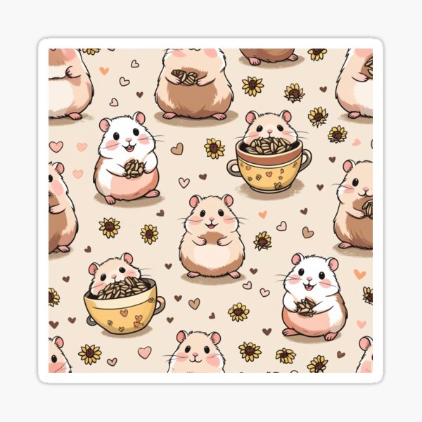 Item preview, Funny hamsters and sunflowers designed and sold by SimpleMariPrint.