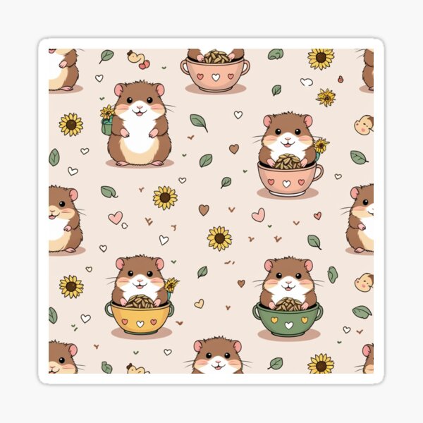 Item preview, Funny hamsters and sunflowers designed and sold by SimpleMariPrint.
