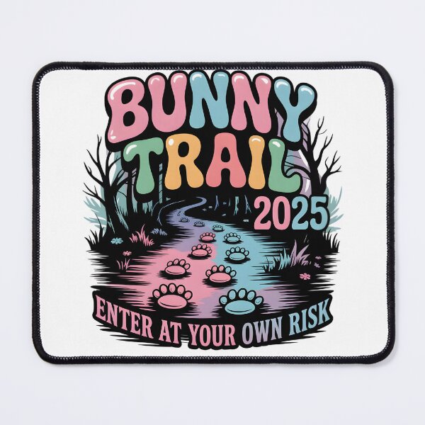 Item preview, Bunny Trail 2025 - Glowing Bunny Paw Prints, Gothic Forest Adventure Tee designed and sold by AnnDesignStudio.