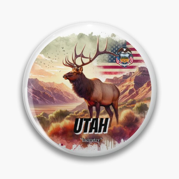 Item preview, Utah — Strength of the Rocky Mountain Elk | State Animal Watercolor Art designed and sold by MTeesGA.