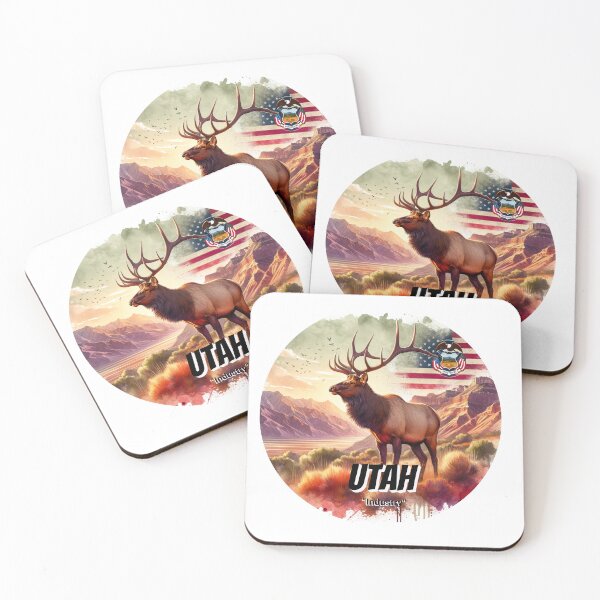 Item preview, Utah — Strength of the Rocky Mountain Elk | State Animal Watercolor Art designed and sold by MTeesGA.