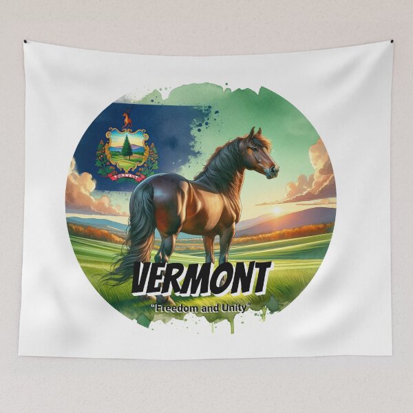 Item preview, Vermont — Elegance of the Morgan Horse | State Animal Watercolor Art designed and sold by MTeesGA.