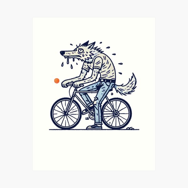 Item preview, Bicycle Wolf On The Bike Adventure designed and sold by LuminOrb.
