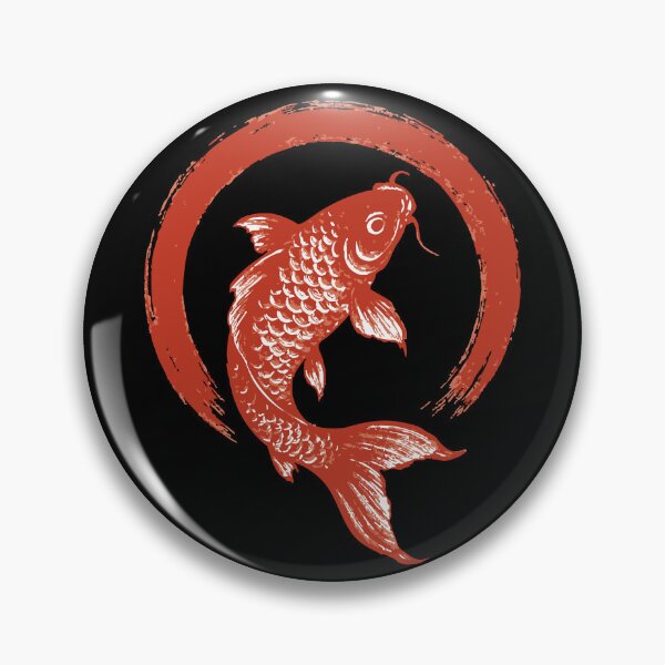 Item preview, Sumie Brushstroke Karasu Red Koi Fish Enso designed and sold by TomFrontierArt.