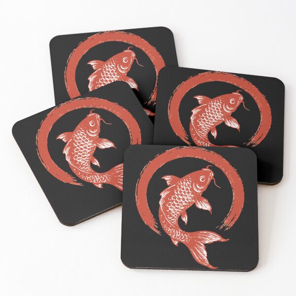 Artikelvorschau, Sumie Pinselstrich Karasu Roter Koi-Fisch Enso entworfen und verkauft von TomFrontierArt.