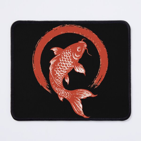 Item preview, Sumie Brushstroke Karasu Red Koi Fish Enso designed and sold by TomFrontierArt.