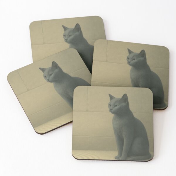 Item preview, Stillness in Stone – Russian Blue in Zen Minimalism designed and sold by LesChatsArt.