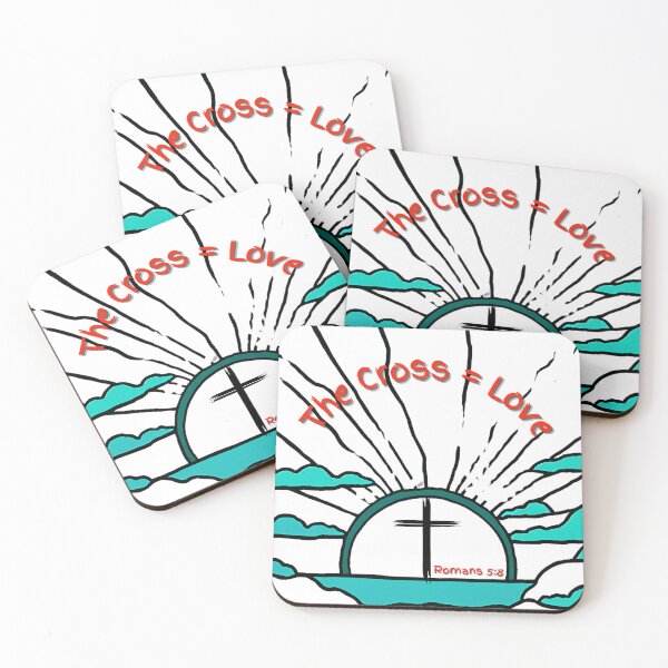 Item preview, Easter Christian |Bible verse jesus Romans 5:8 |The Cross = Love | designed and sold by Rainbow Paws Garden.
