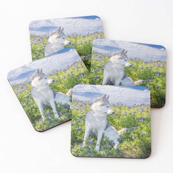 Item preview, Husky in Bluebonnets designed and sold by May Finch.