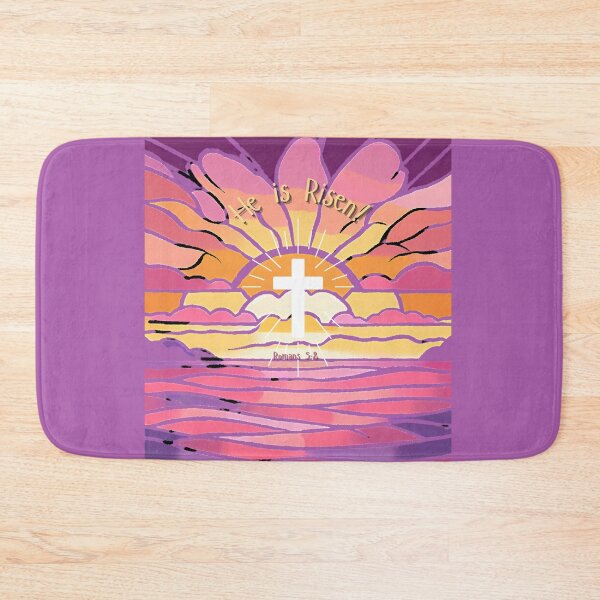 Item preview, Bible verse He Is Risen – Matthew 28:6 | Easter cross design designed and sold by Rainbow Paws Garden.