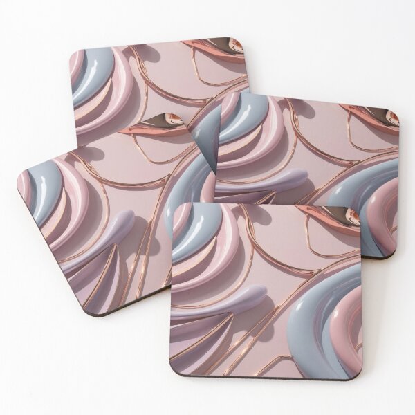 Item preview, Soft Feminine Abstract with Rose Gold Accents – Modern Pastel Art designed and sold by Harmonic_Layers.