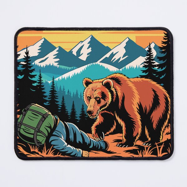 Item preview, Play Dead Bear Attack Joke Hiking Shirt designed and sold by designleon19.