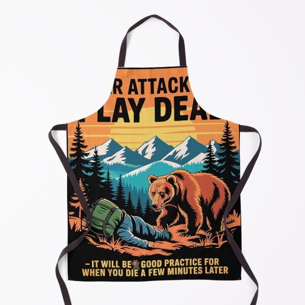 Item preview, Play Dead Bear Attack Joke Hiking Shirt designed and sold by designleon19.