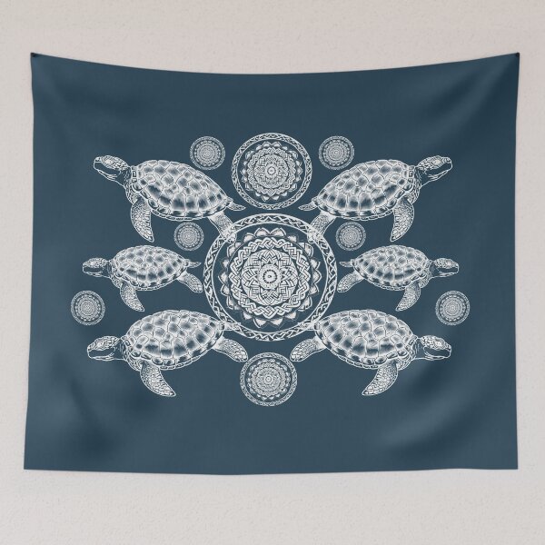 Item preview, Celtic Turtle Symmetry White batik style designed and sold by AuroraXGreen.