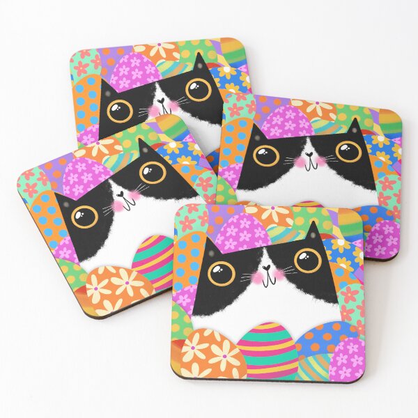 Item preview, Colorful Easter Tuxedo Cat designed and sold by poket.piktures.