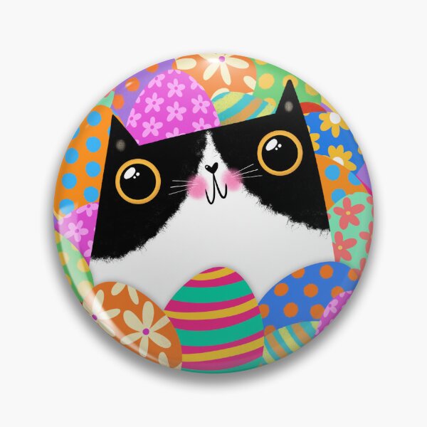 Item preview, Colorful Easter Tuxedo Cat designed and sold by poket.piktures.
