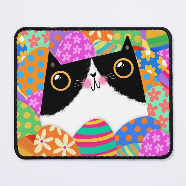 Item preview, Colorful Easter Tuxedo Cat designed and sold by poket.piktures.
