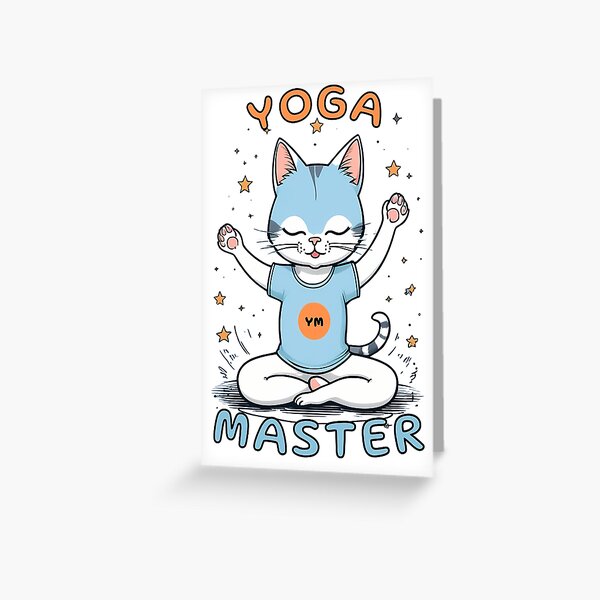 Item preview, YOGA MASTER kitty designed and sold by Mannaz Creative Shop.