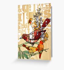letterpress birds Greeting Card