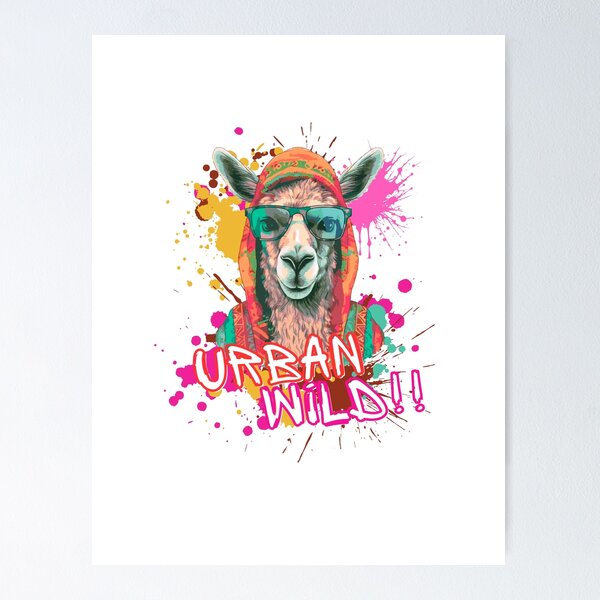 Item preview, Camiseta Urban Wild Llama para hombre: camiseta gráfica urbana designed and sold by Homyar.