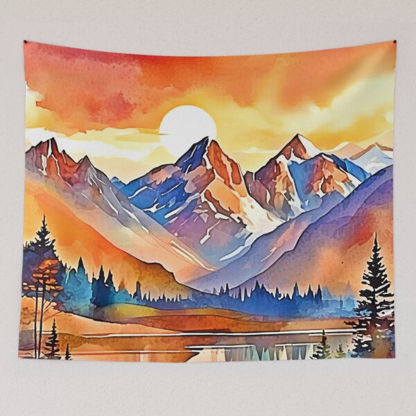 Item preview, Sunset Mountain Art Design designed and sold by Health And Fitness Posts e-Store.