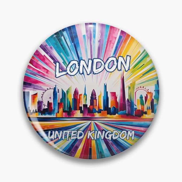 Item preview, Vibrant colors abstract London UK skyline designed and sold by ErSaSolutions.