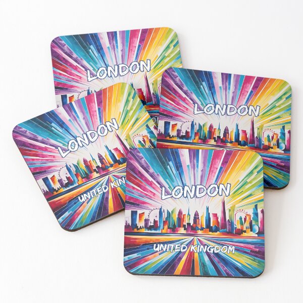Item preview, Vibrant colors abstract London UK skyline designed and sold by ErSaSolutions.