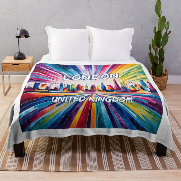Item preview, Vibrant colors abstract London UK skyline designed and sold by ErSaSolutions.