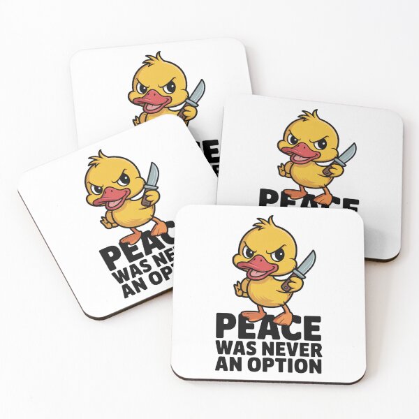 Item preview, Peace Was Never an Option Duck – Funny Angry Duck with Knife Meme designed and sold by Trend Pixel Co..