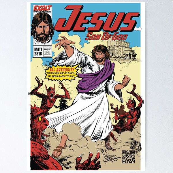Aperçu de l'œuvre Couverture de bande dessinée de Jésus, Fils de Dieu, toute autorité créée et vendue par Exalt Pictures.