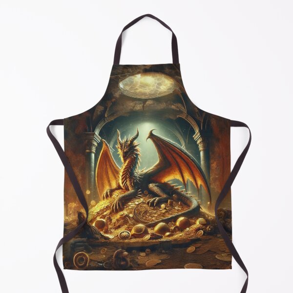 Item preview, A powerful dragon perched on a mound of treasures. designed and sold by Fantasy-Vibes.
