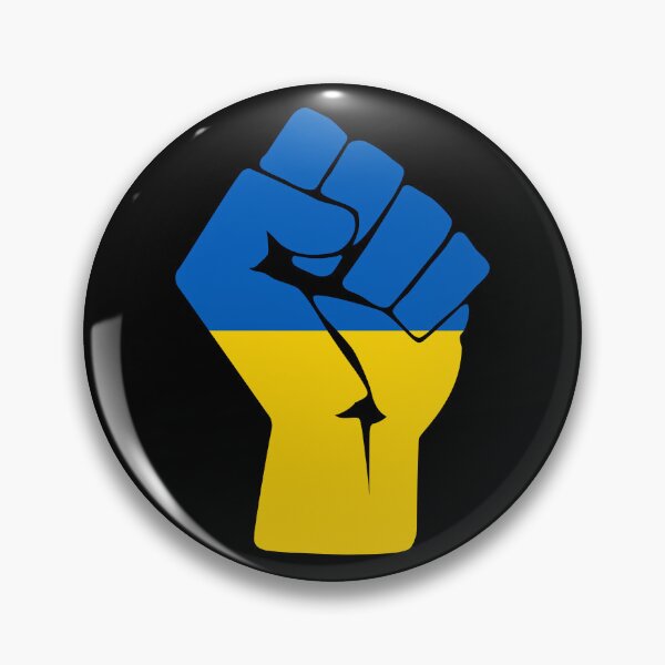 Aperçu de l'œuvre Le drapeau ukrainien lève le poing de la résistance créée et vendue par Leftique.