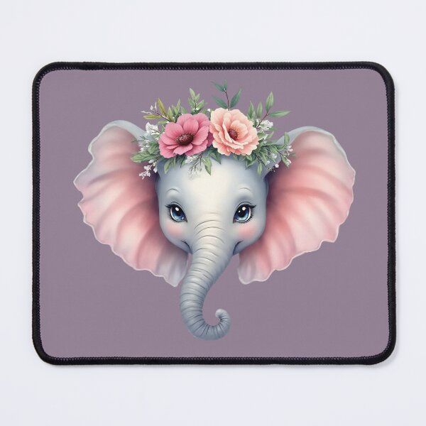 Item preview, Cute Baby Elephant with Floral Crown – Boho Animal Art designed and sold by QuickPick Store.