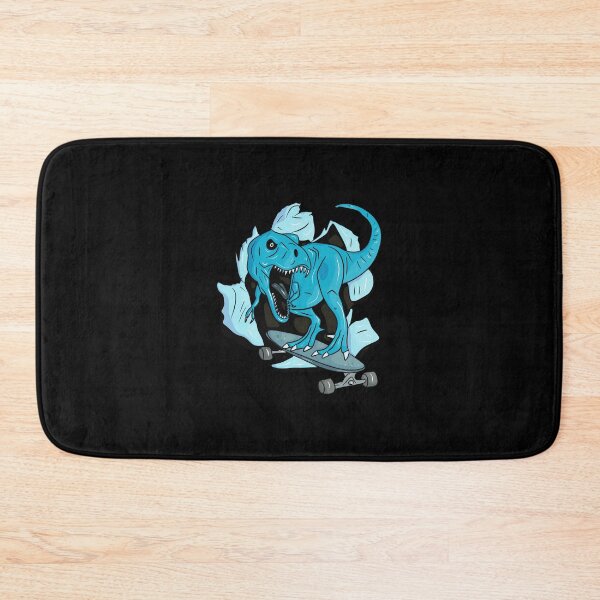 Item preview, Sky-blue dinosaur skateboarder on a skateboard designed and sold by Joncasmiart.