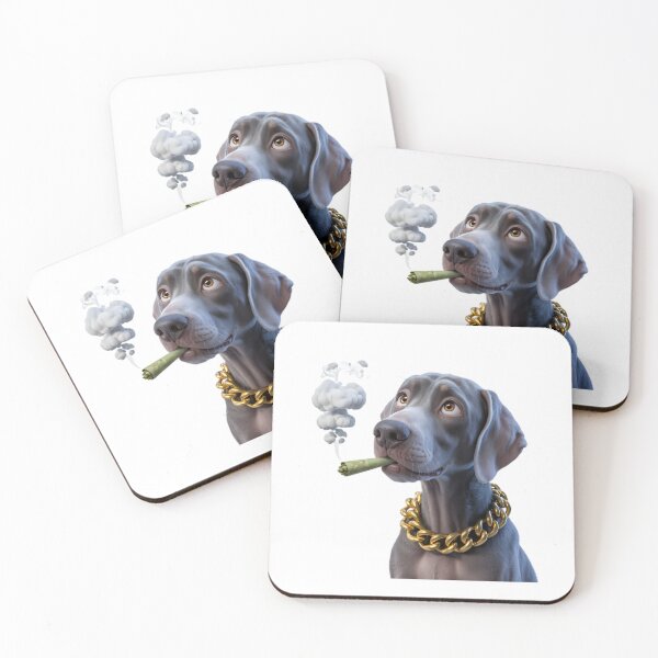 Item preview, Cool Smoking Dog with Gold Chain – Funny Hip Hop Style Dog Art designed and sold by Trend Pixel Co..