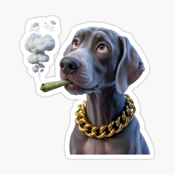Item preview, Cool Smoking Dog with Gold Chain – Funny Hip Hop Style Dog Art designed and sold by Trend Pixel Co..