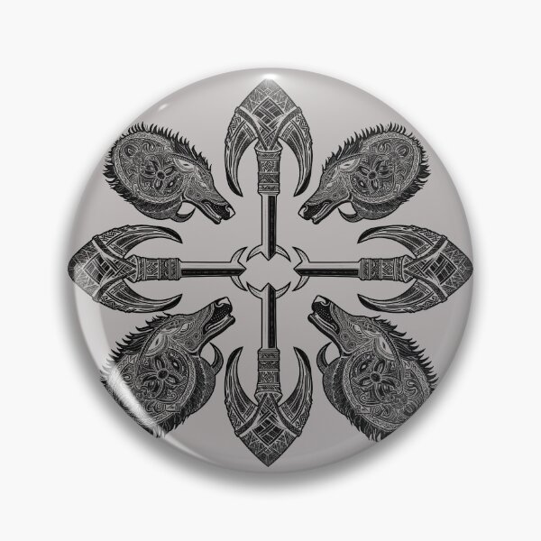 Item preview, Viking Axe Blade Symmetry with wolf animal celtic  designed and sold by AuroraXGreen.