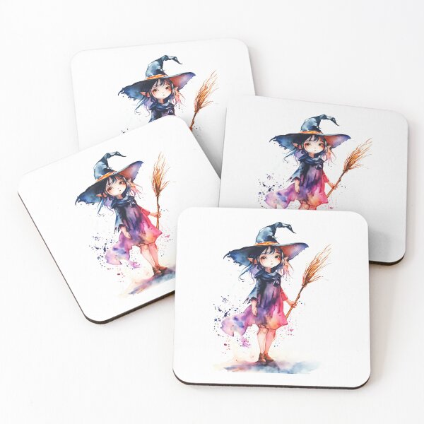 Item preview, Cute Witch Elf Watercolor Painting: Halloween  designed and sold by soulfulpalette.