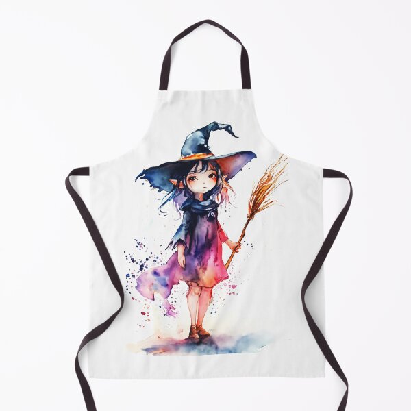 Item preview, Cute Witch Elf Watercolor Painting: Halloween designed and sold by soulfulpalette.