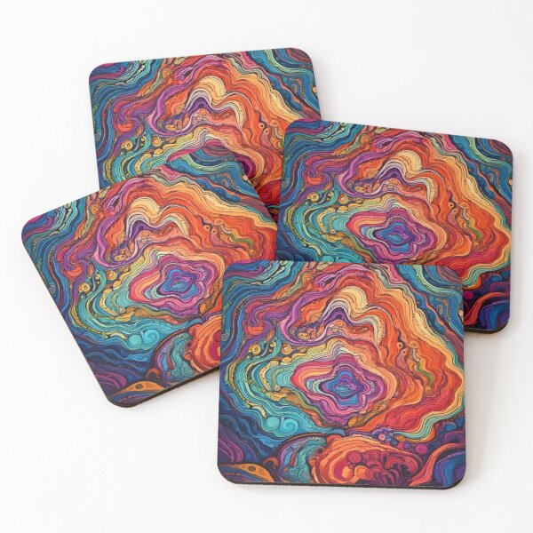 Item preview, Wavy Trippy Pattern Mushrooms Psychedelic designed and sold by CattlettArt.