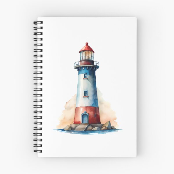Item preview, Watercolor Lighthouse – Serene and Nautical Coastal Art designed and sold by Kids Art 4U.