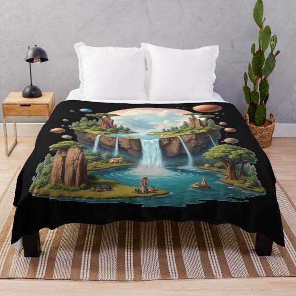Item preview, Floating Fantasy World - Waterfalls and Mystical Universe designed and sold by latelierdechris.