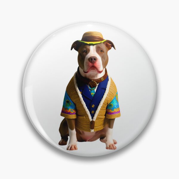 Item preview, Groovy 1970s Hippy Pitbull – Peace, Love & Paws designed and sold by Fredster1966.