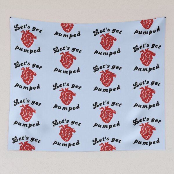 Item preview, Let's Get Pumped Heart Health Sticker Pin Button Cardiac designed and sold by LethallyBlonde.