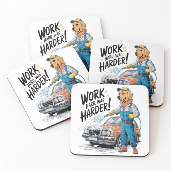 Item preview, Golden Retriever Car Wash – Work Hard, Wag Harder! designed and sold by Petpixy.