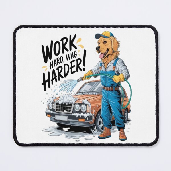 Item preview, Golden Retriever Car Wash – Work Hard, Wag Harder! designed and sold by Petpixy.