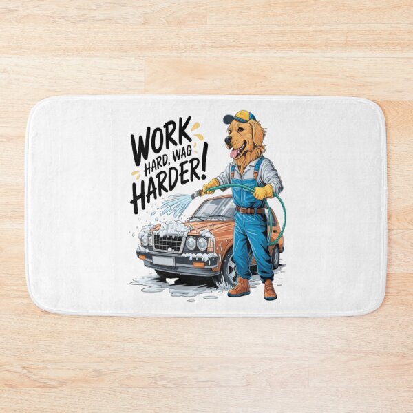 Item preview, Golden Retriever Car Wash – Work Hard, Wag Harder! designed and sold by Petpixy.