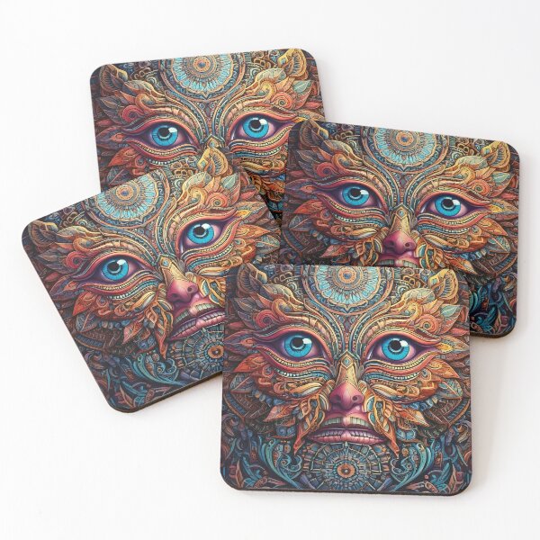 Item preview, Intricate Detailed Very Trippy Pattern Face Visionary Art designed and sold by CattlettArt.